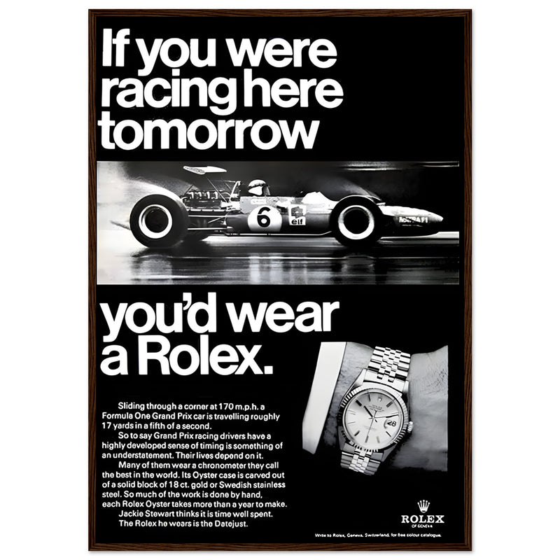 Rolex Racing Vintage Poster Ad