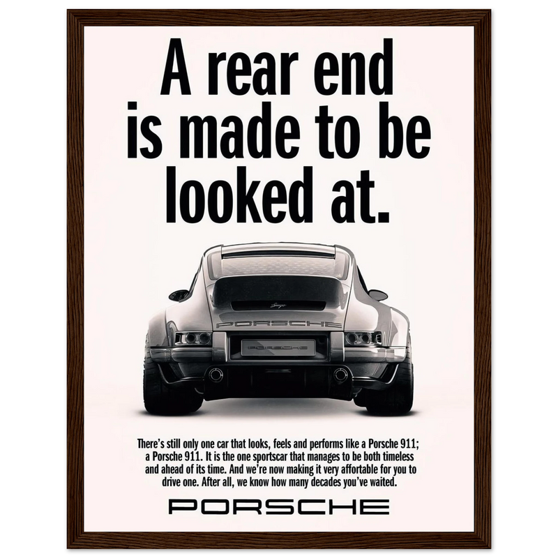 Porsche 911 Vintage Poster - Rear End