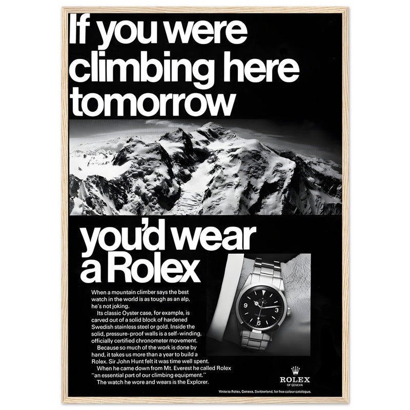 Rolex Explorer Everest Vintage Poster Ad