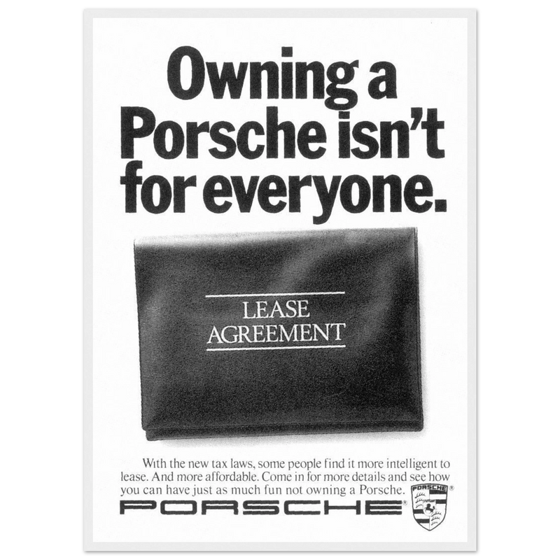 Porsche - It's not for everyone Vintage Poster Ad