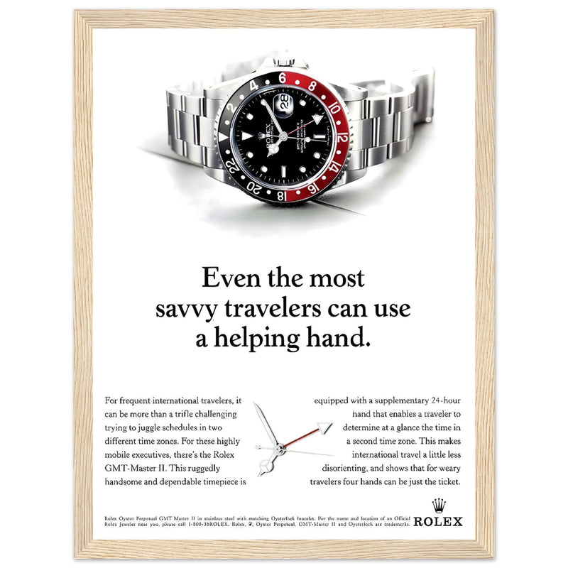 Rolex GMT Master Travel Vintage Poster Ad