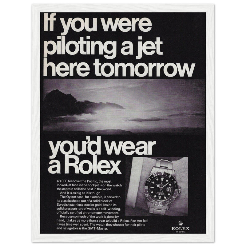 Rolex Jet Pilot Vintage Poster Ad