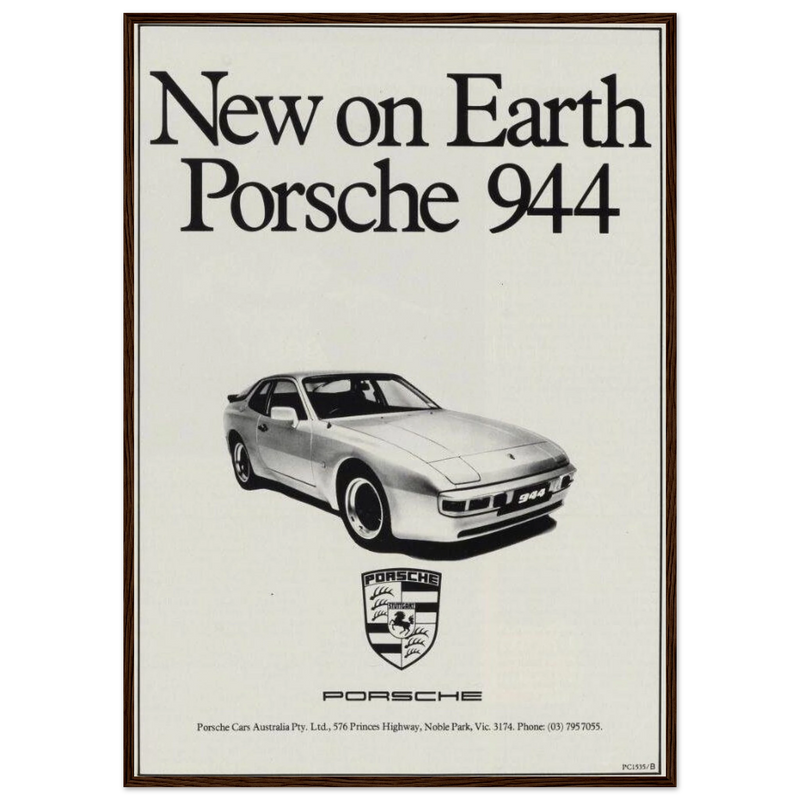 Porsche 944 New on Earth Vintage Poster Ad