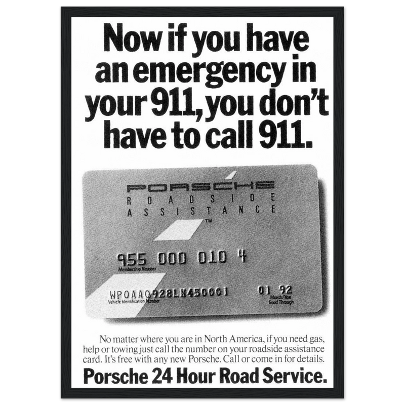 Porche 24 Road Assistance Vintage Poster Ad