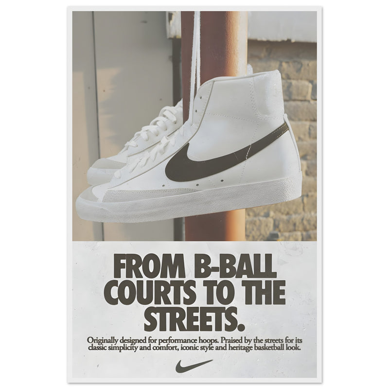 Nike Court to the streets Vintage Poster Ad