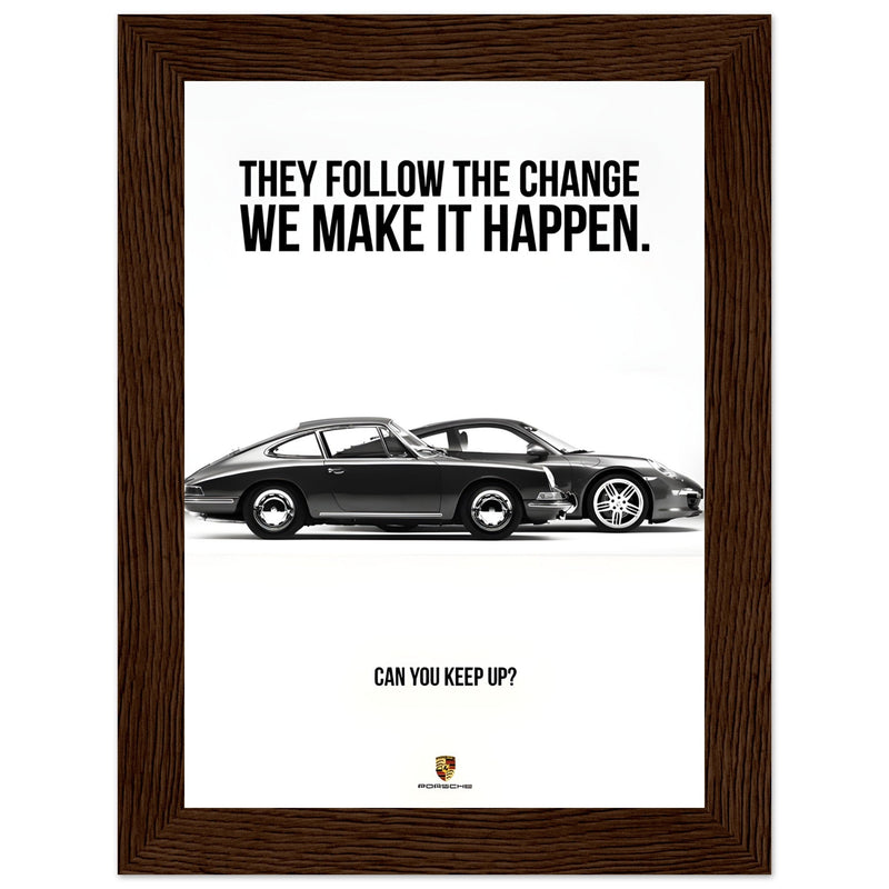 Porsche Can You Keep Up Vintage Poster Ad