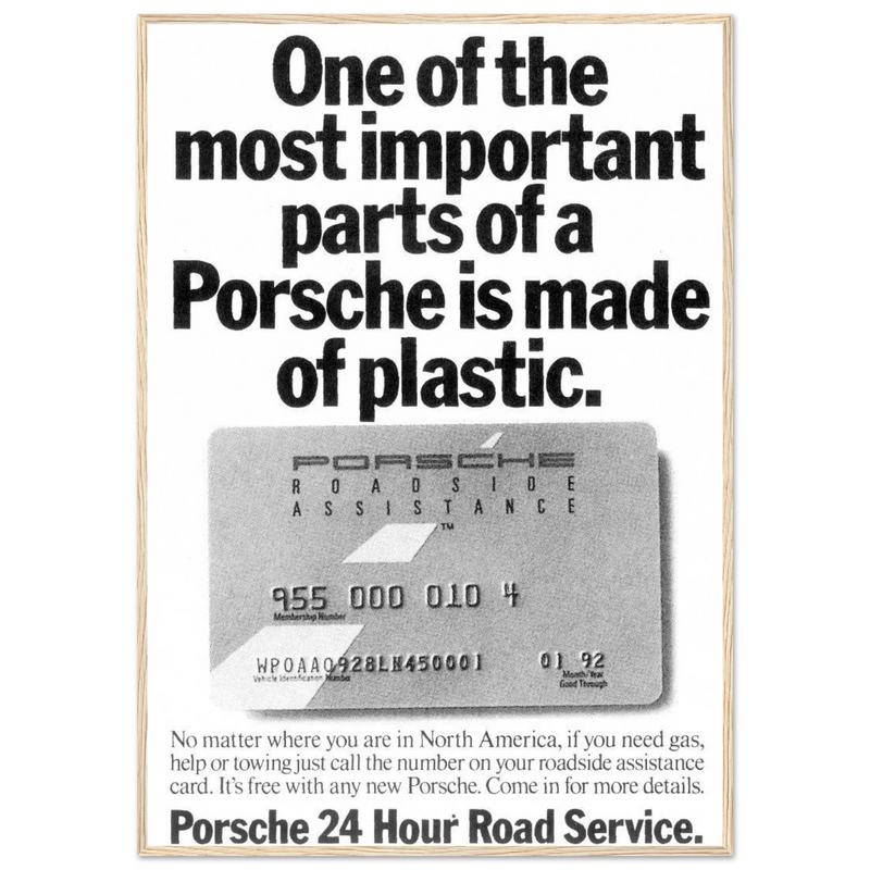 Porsche - 24 Hour Road Service Vintage Poster Ad