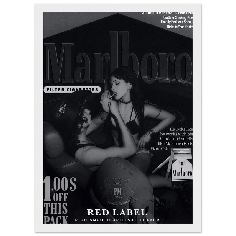 Marlboro Red Label Vintage Ad Poster