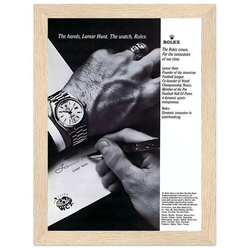 Rolex Lamar Hunt Vintage Poster Ad
