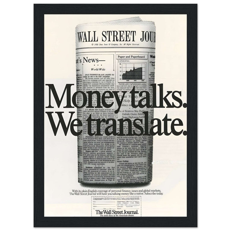 Wall Street Journal 1988 Vintage Poster Ad