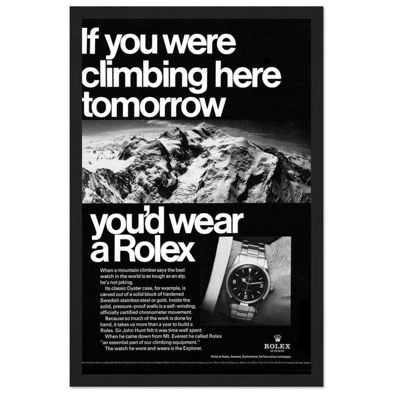 Rolex Explorer Everest Vintage Poster Ad