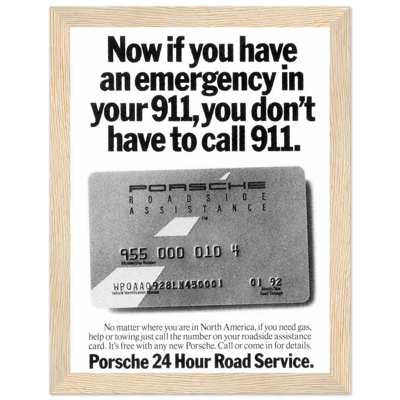Porche 24 Road Assistance Vintage Poster Ad