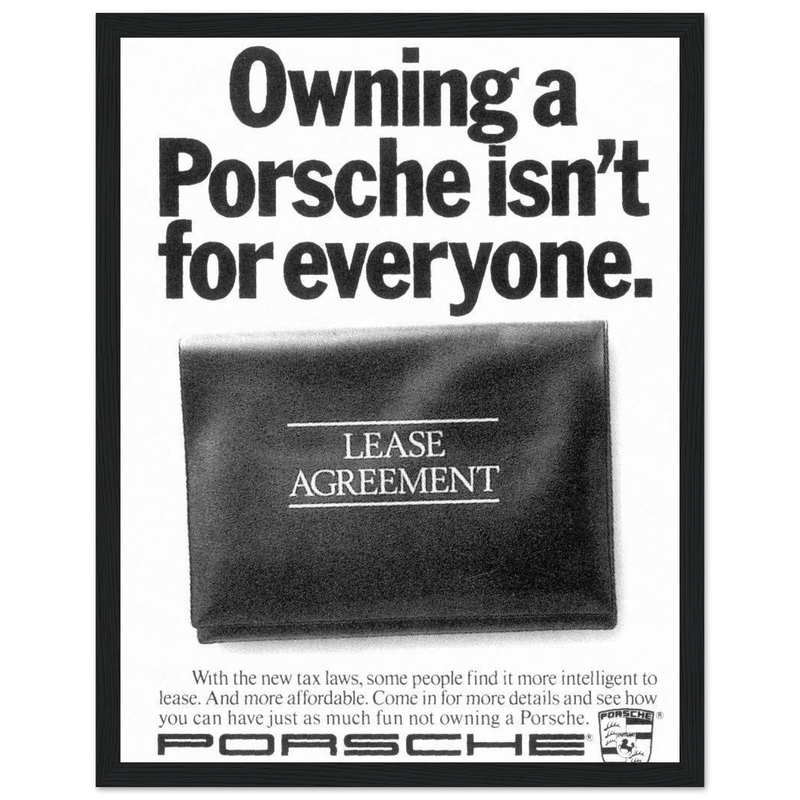 Porsche - It's not for everyone Vintage Poster Ad