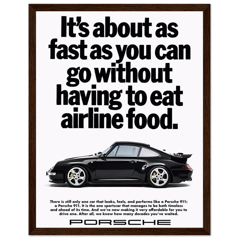 Porsche 911 Vintage Poster - Airline Food