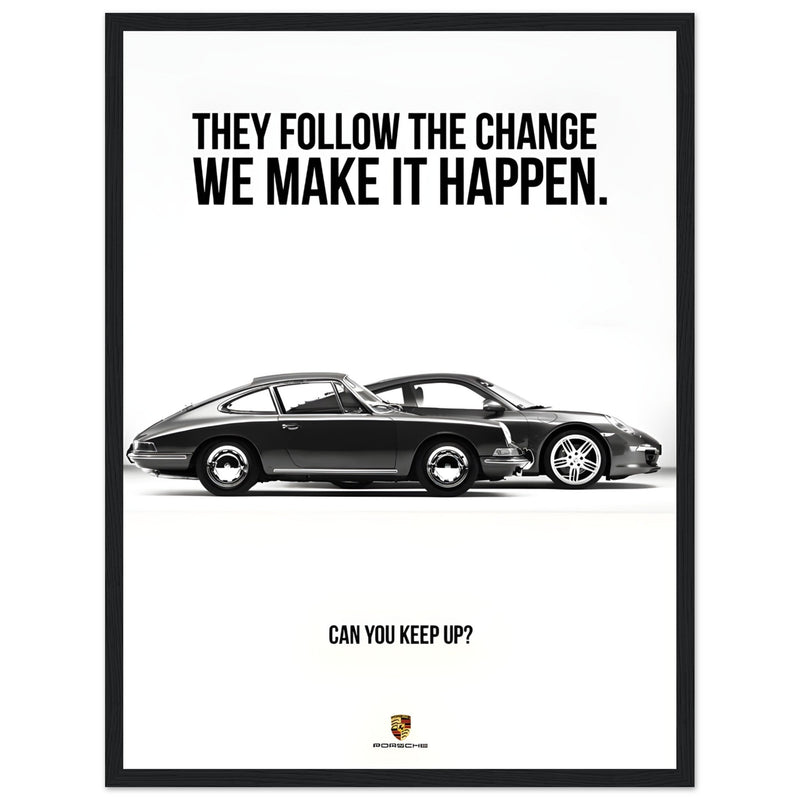 Porsche Can You Keep Up Vintage Poster Ad