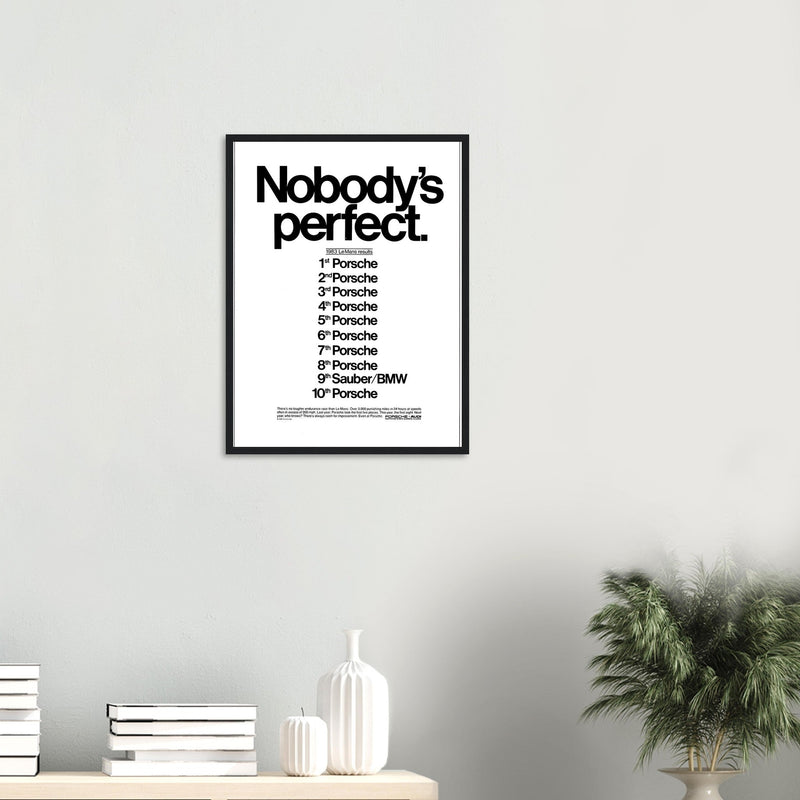 Porsche Nobody's Perfect Le Man Vintage Poster Ad