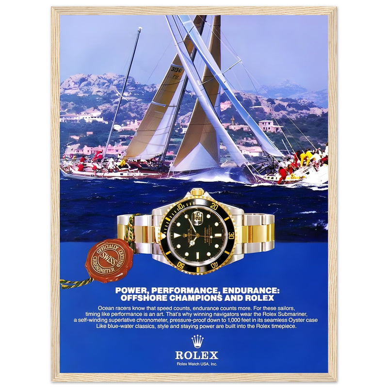 Rolex Submariner Offshore Champions Vintage Poster Ad