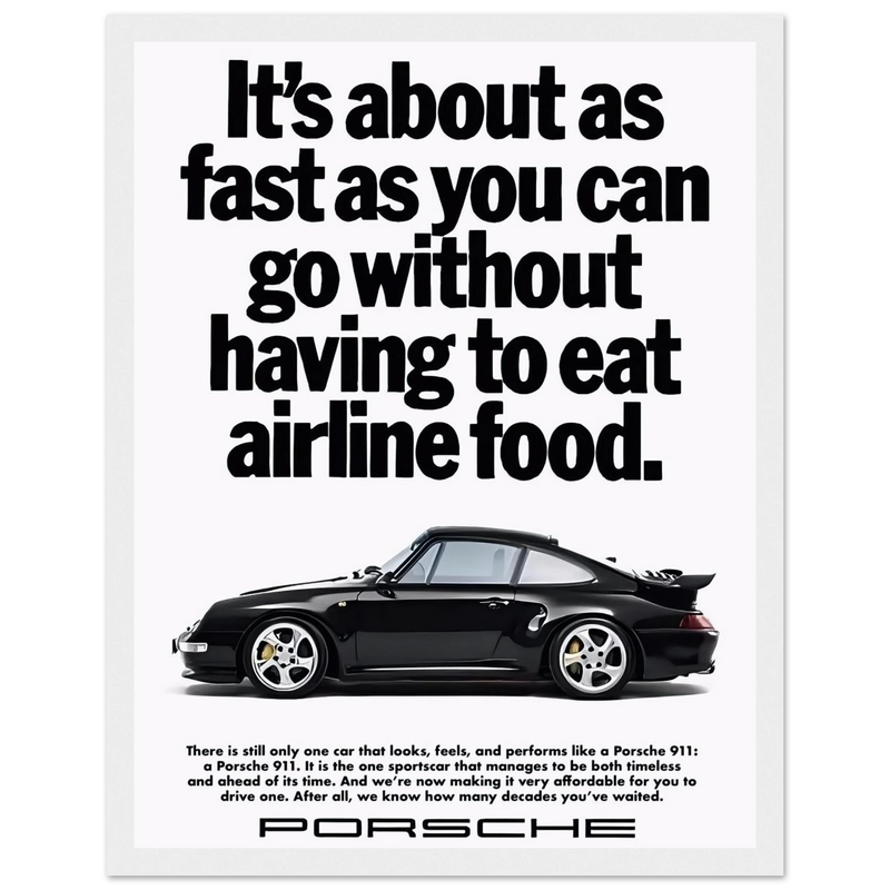Porsche 911 Vintage Poster - Airline Food