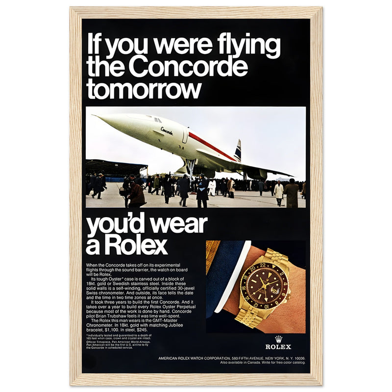 Rolex Oyster Perpetual Concorde Vintage Poster Ad