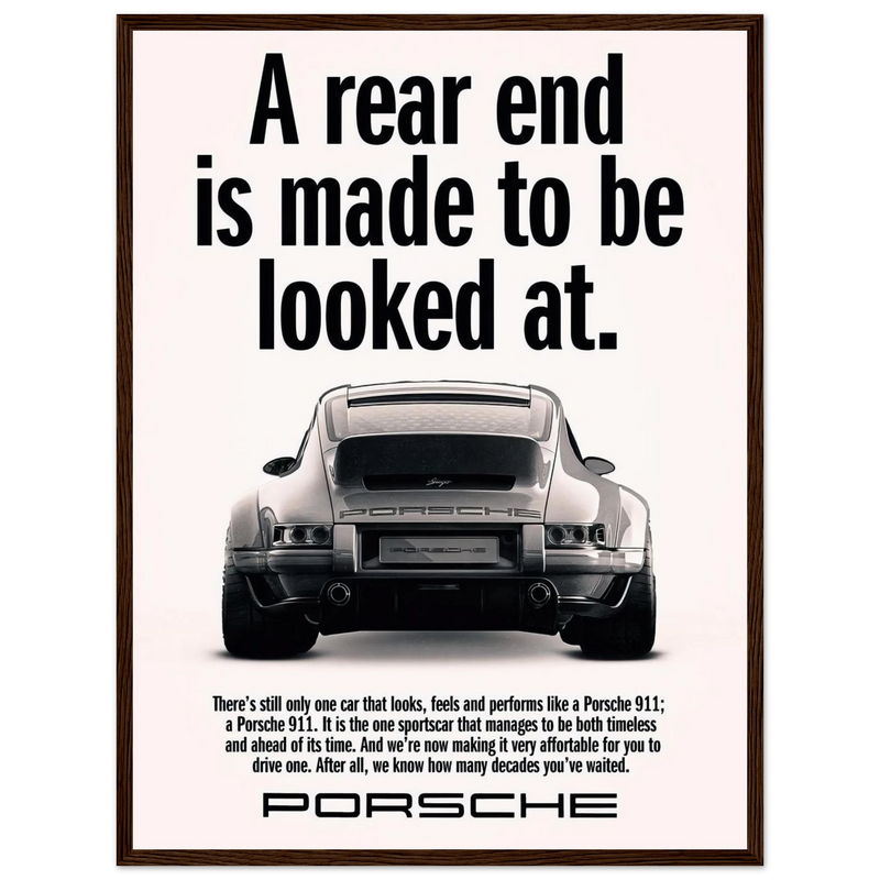 Porsche 911 Vintage Poster - Rear End