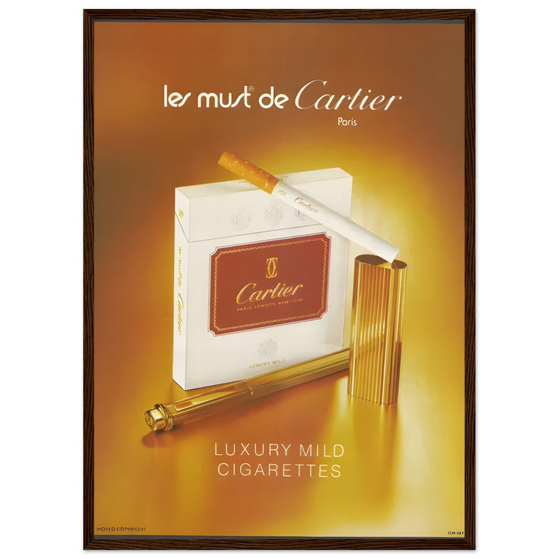 Cartier Luxury Mild Cigarettes Vintage Poster Ad