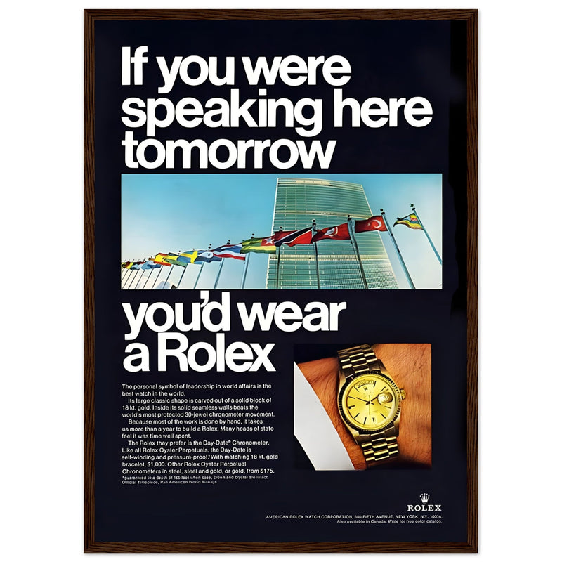Rolex Day-Date UN Vintage Poster Ad