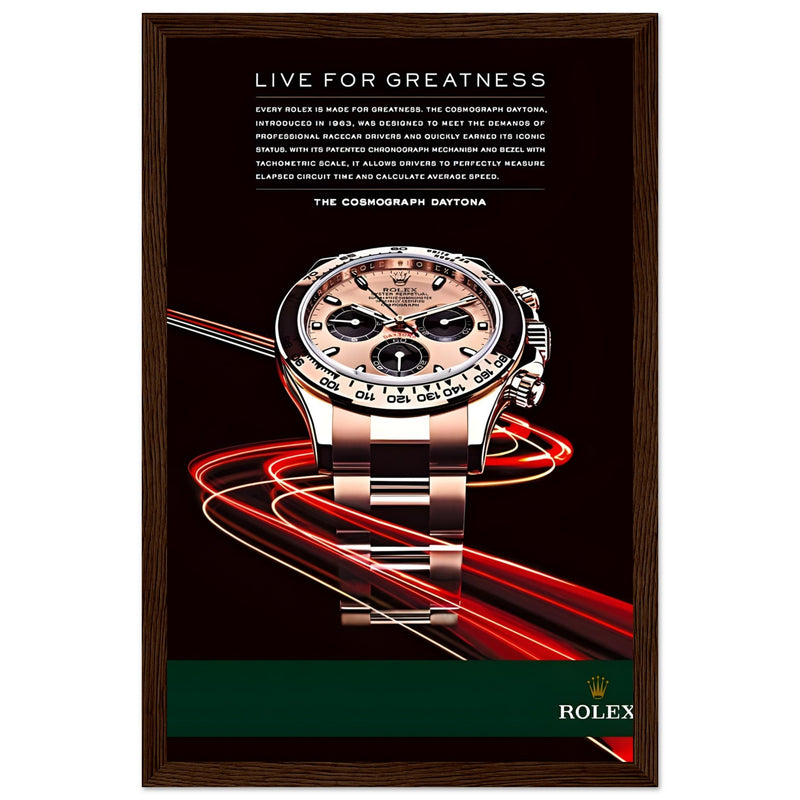 Rolex Live For Greatness Vintage Poster Ad