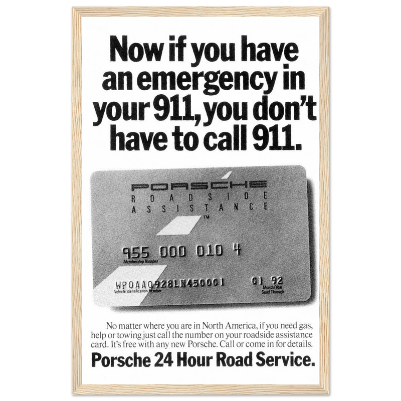Porche 24 Road Assistance Vintage Poster Ad