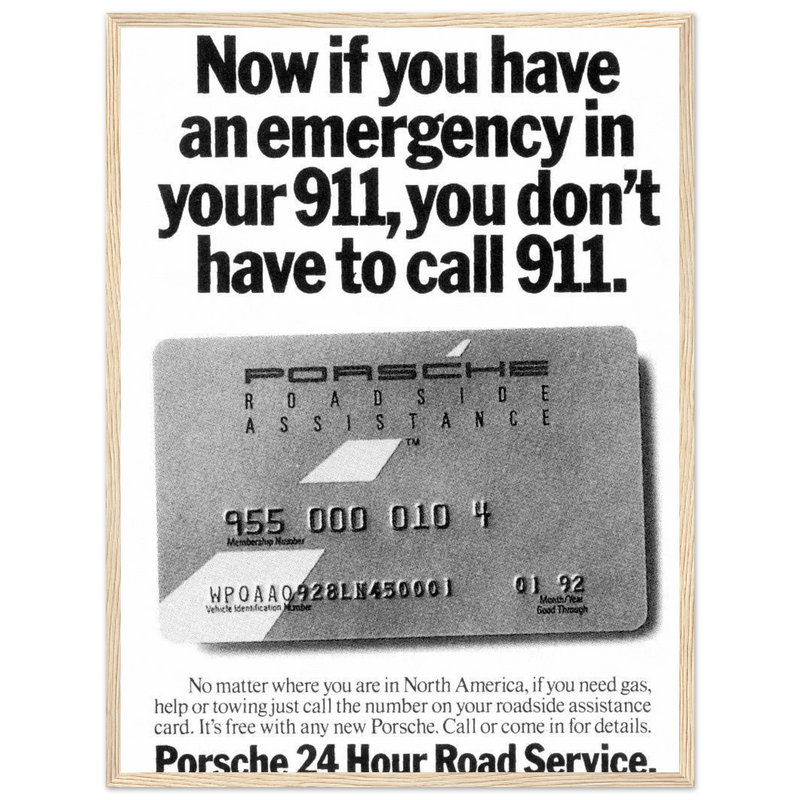 Porche 24 Road Assistance Vintage Poster Ad