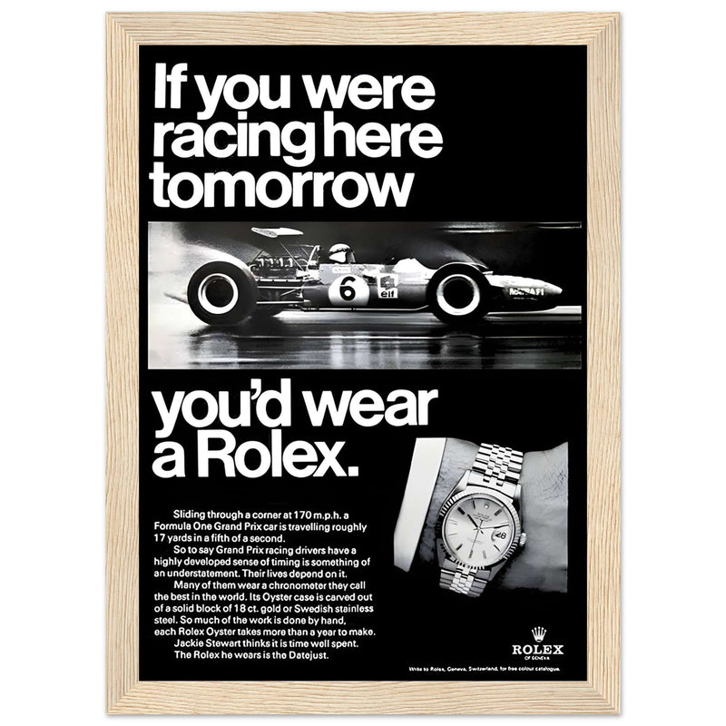 Rolex Racing Vintage Poster Ad
