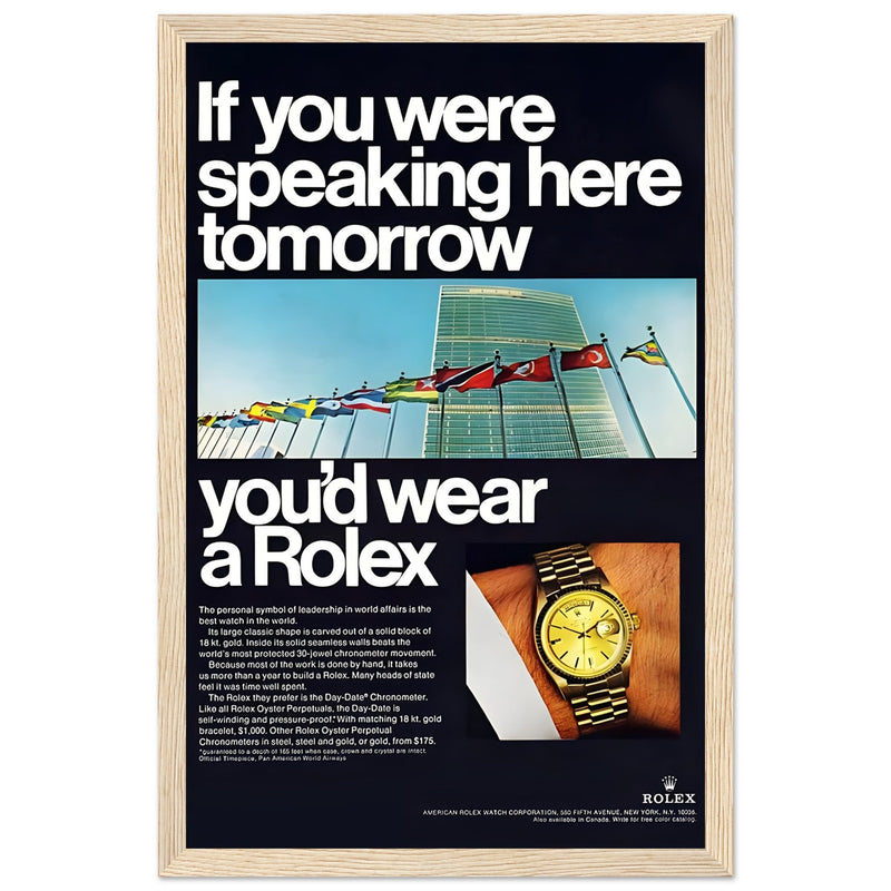 Rolex Day-Date UN Vintage Poster Ad