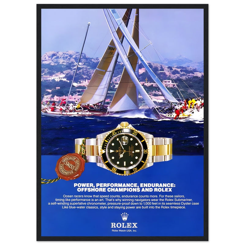 Rolex Submariner Offshore Champions Vintage Poster Ad