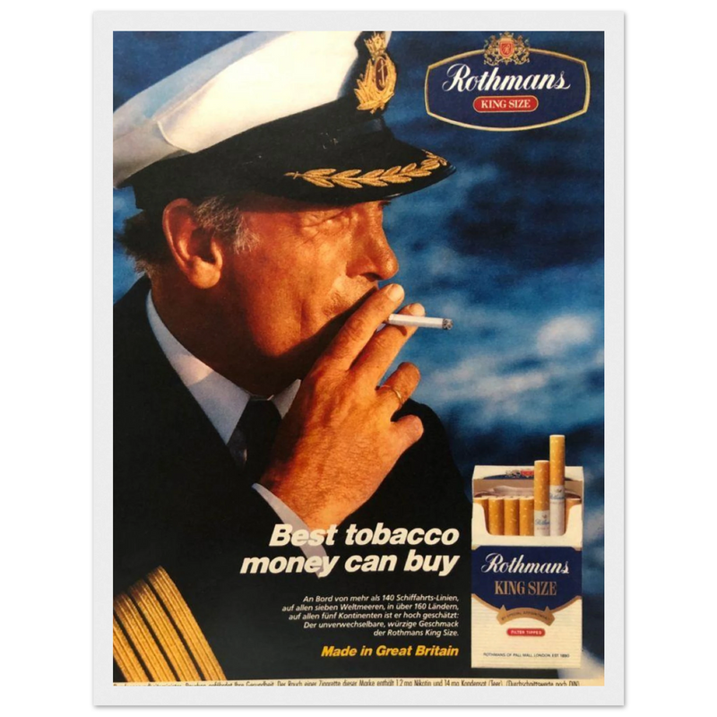 Rothmans King Size Best Tobacco Money Can Buy Vintage Poster Ad