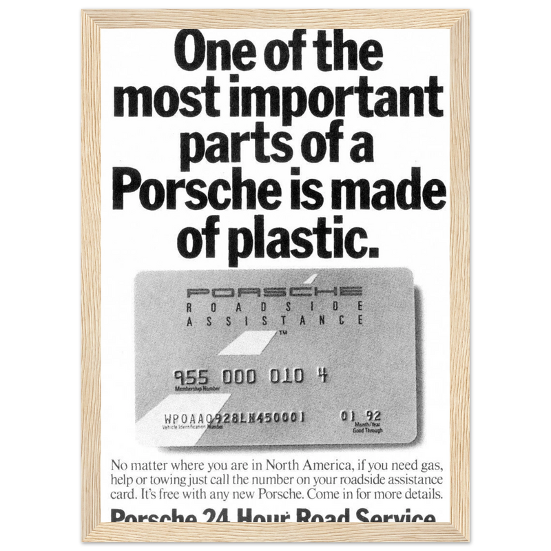 Porsche - 24 Hour Road Service Vintage Poster Ad