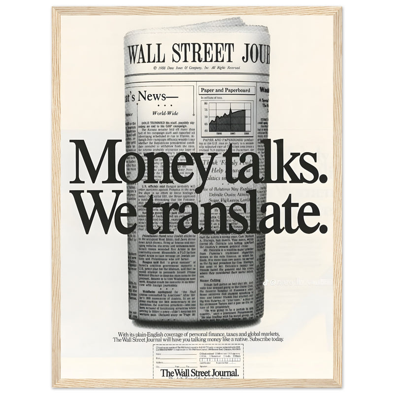 Wall Street Journal 1988 Vintage Poster Ad