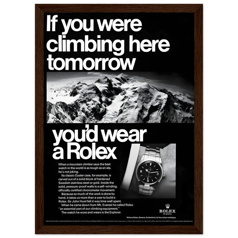 Rolex Explorer Everest Vintage Poster Ad