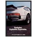 Porsche - Exclusive, Explosive, Expensive Vintage Poster