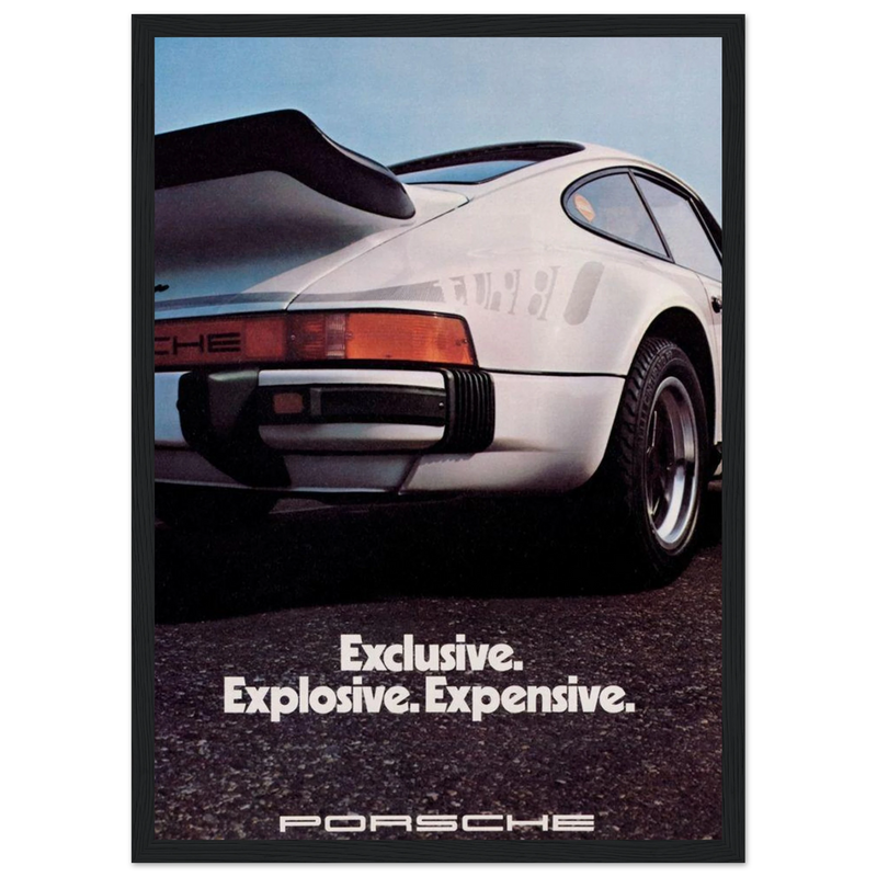Porsche - Exclusive, Explosive, Expensive Vintage Poster