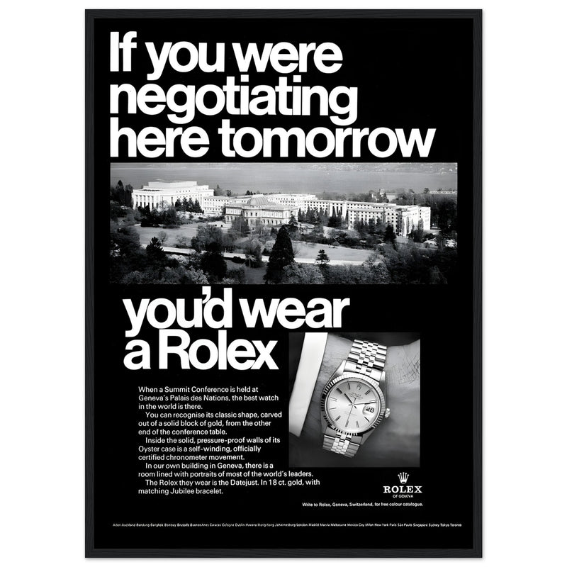 Rolex Datejust Geneva Vintage Poster Ad