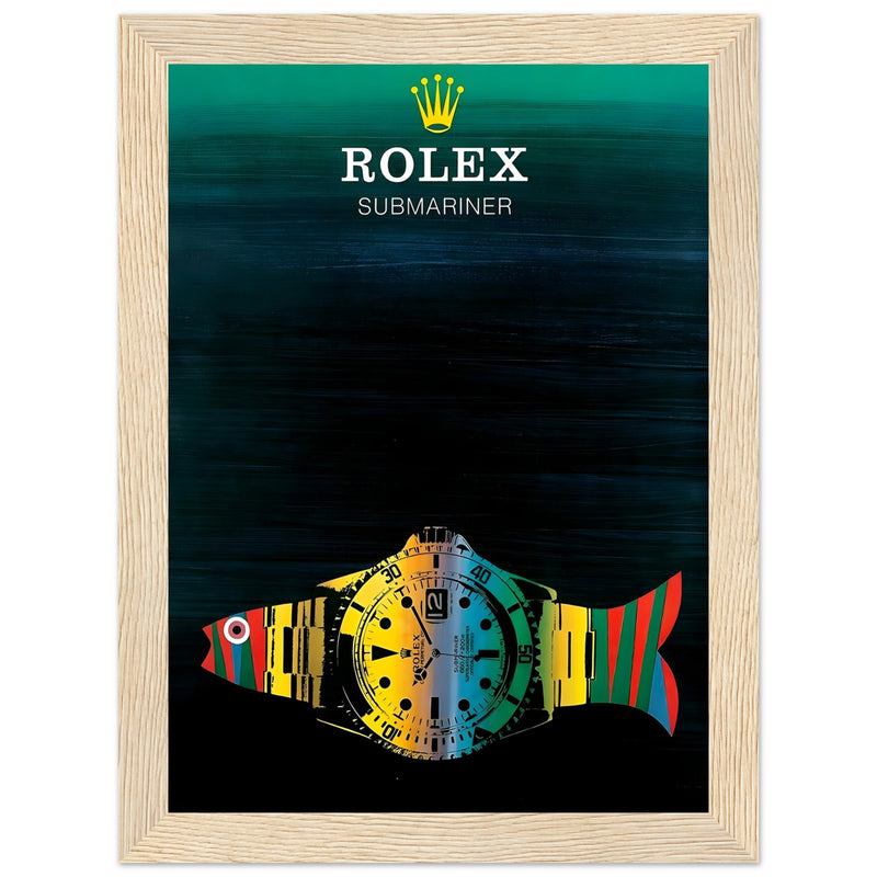 Rolex Submariner Fish Vintage Poster Ad - Premium Matte Paper