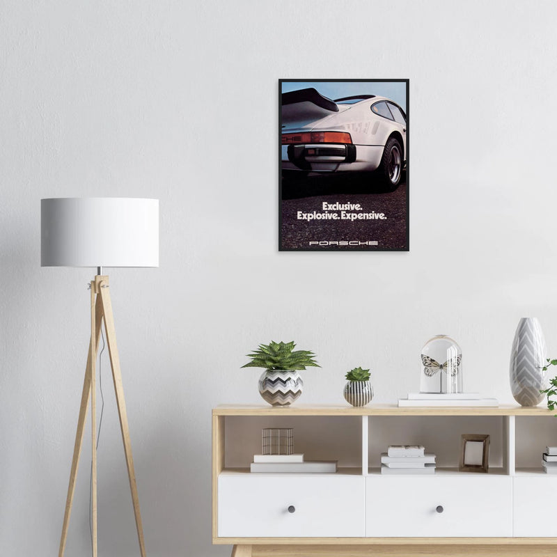 Porsche - Exclusive, Explosive, Expensive Vintage Poster