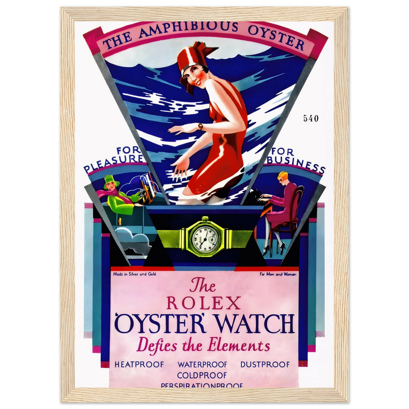 Rolex Amphibious Oyster Vintage Poster
