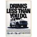 Land Rover Defender Drinks Less Than You Do Vintage Poster Ad