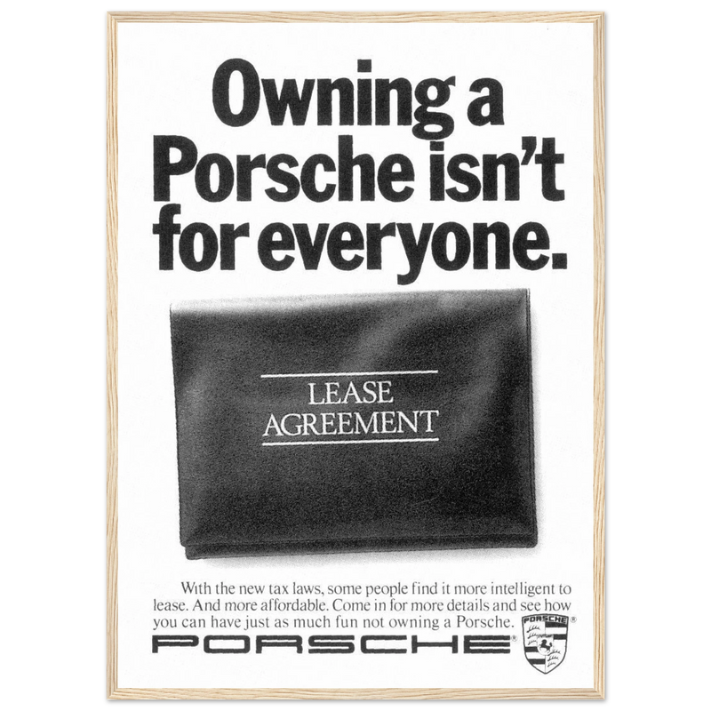 Porsche - It's not for everyone Vintage Poster Ad