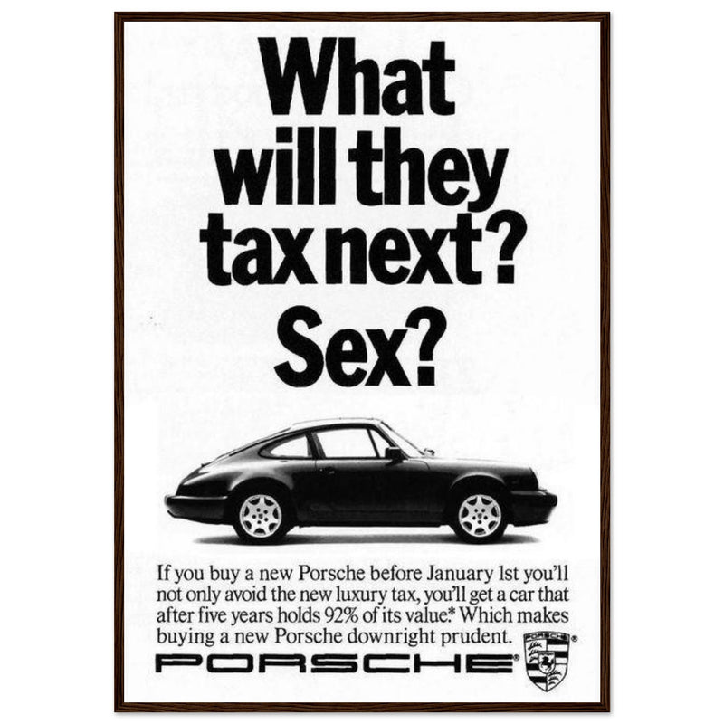 Porsche Tax Vintage Poster Ad