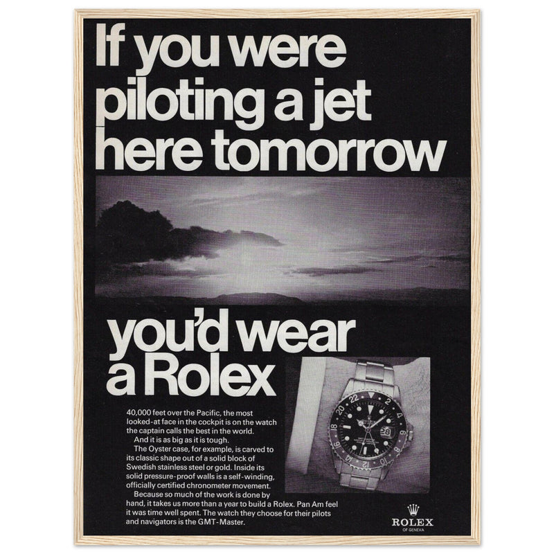 Rolex Jet Pilot Vintage Poster Ad