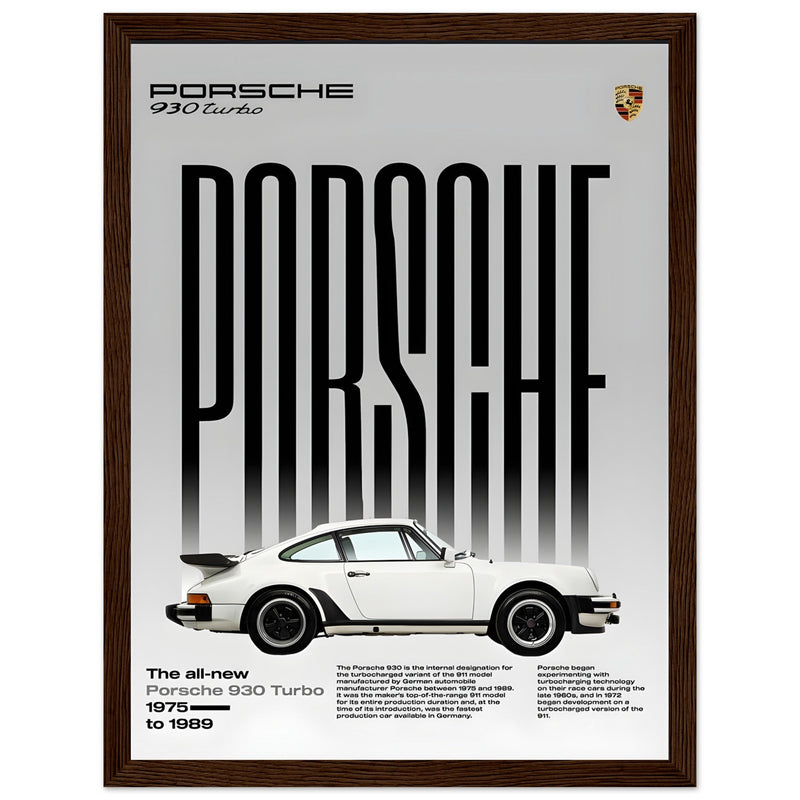 Porsche 930 Turbo 1975 Vintage Poster Ad