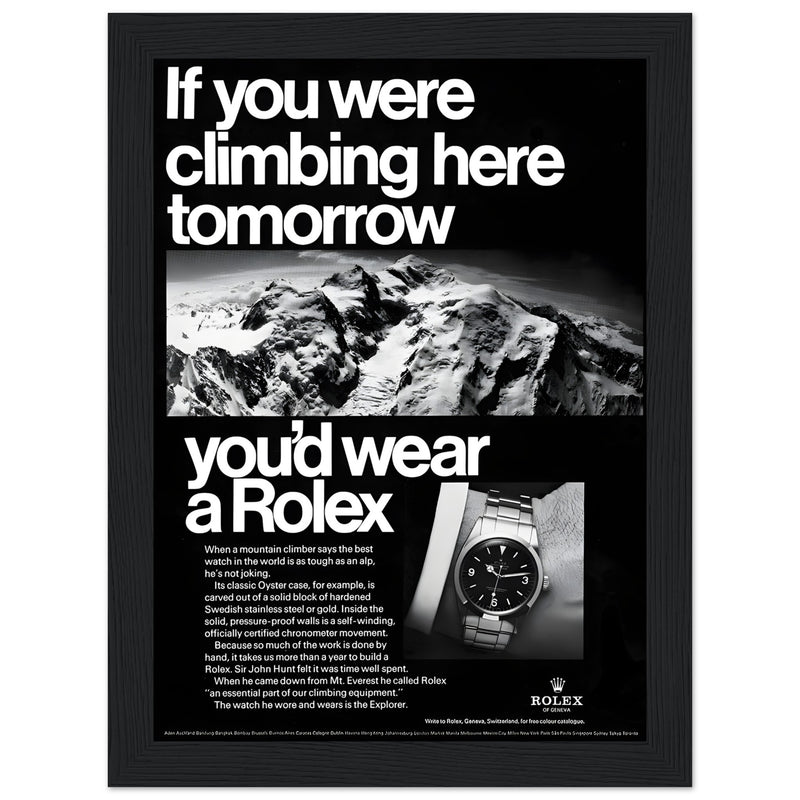 Rolex Explorer Everest Vintage Poster Ad