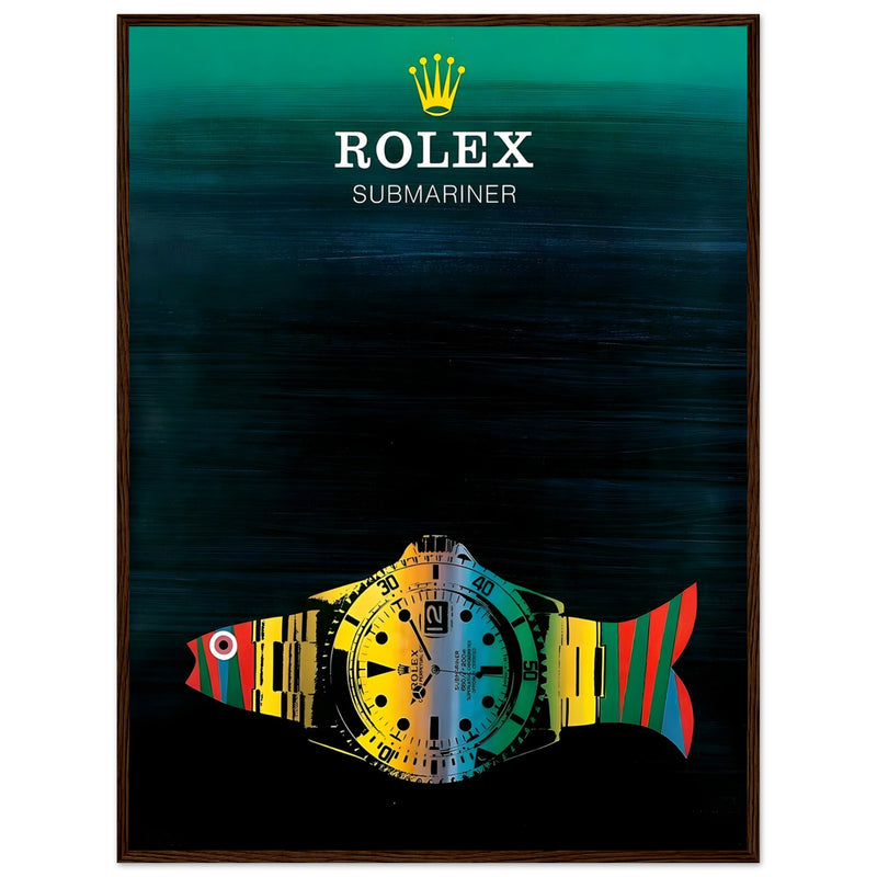 Rolex Submariner Fish Vintage Poster Ad - Premium Matte Paper