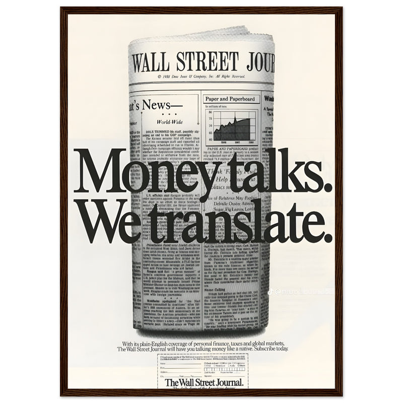 Wall Street Journal 1988 Vintage Poster Ad